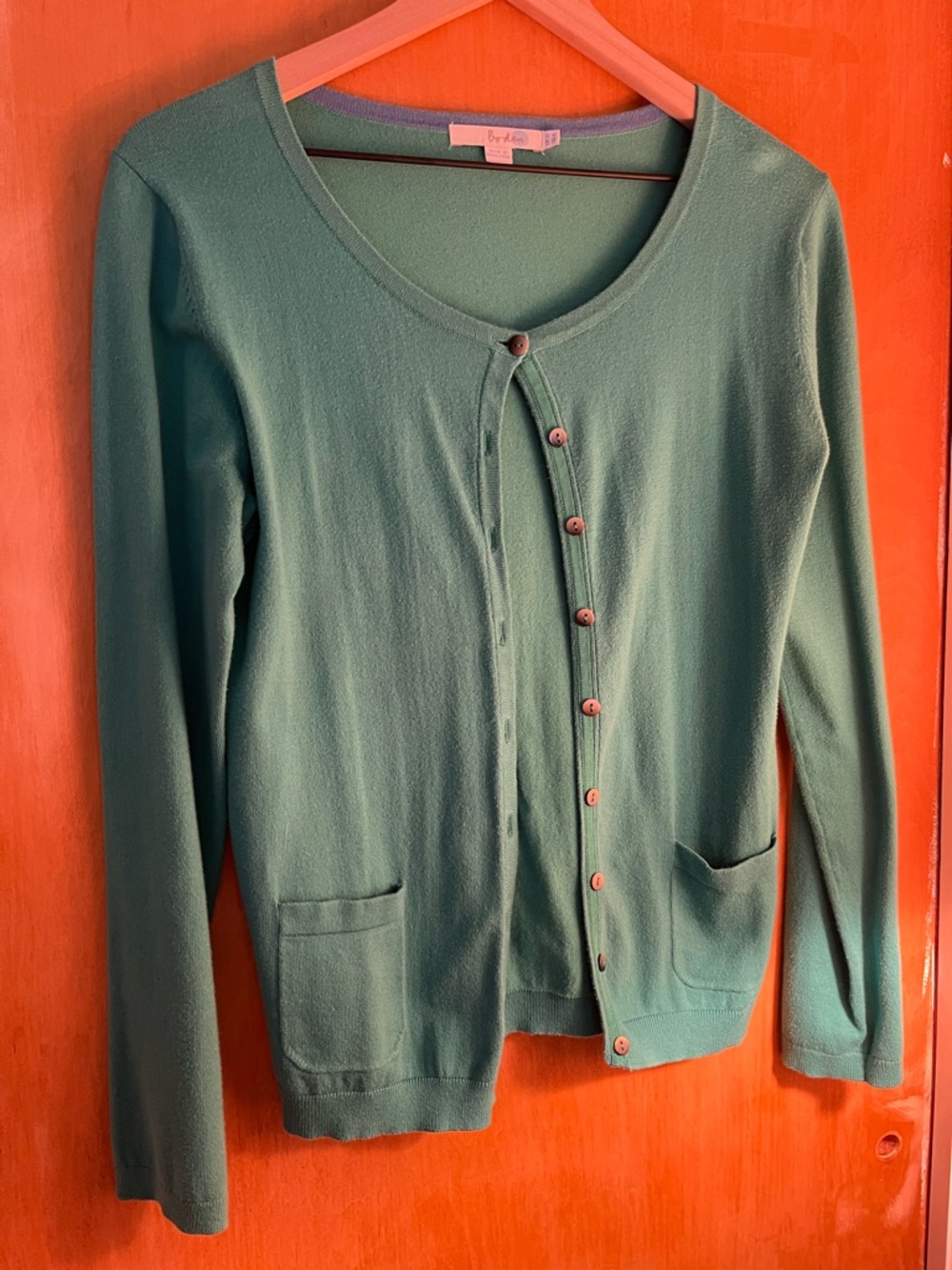 Boden Button-Front Green Women's Cardigan Sweater. Size 6
